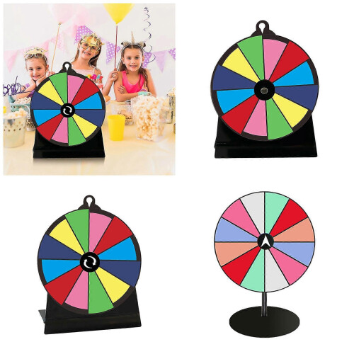 (Model A) Tabletop Prize Wheel Turntable for Party Carnivals Tradeshow Multicolor 1