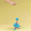 (blue) Funny Wooden Ostrich Marionette String Puppet Toy 2