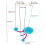 (blue) Funny Wooden Ostrich Marionette String Puppet Toy 5