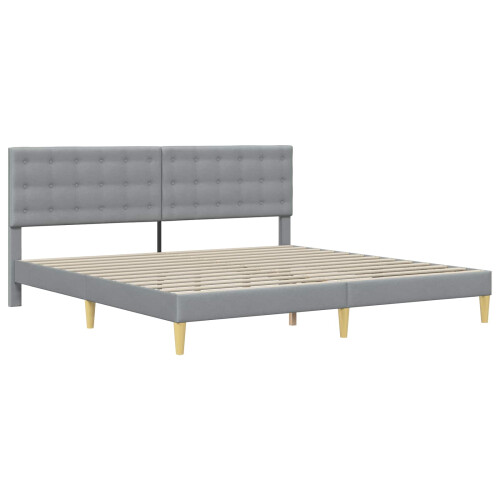 VidaXL vidaXL Bed Frame with Headboard Light Grey 180 x 200 cm Fabric 1