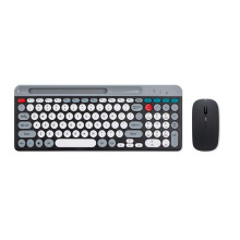 2.4G Wireless Keyboard Mouse Combo Portable Colorful Keyboard Rechargeable Silent for Tablet Laptop Desktop