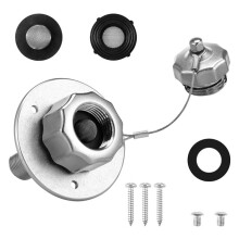 All Metal RV Water Inlet, 3/4In GHT Water Inlet Hose Adapter, RV City Water Inlet with Check Valve, RV Water Replacement