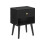 Bedside Table - Solid Wood - Ebony Black - Storage Drawer and Open Shelf 1
