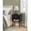 Bedside Table - Solid Wood - Ebony Black - Storage Drawer and Open Shelf 2