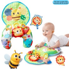 (A) Tummy Time Spielmatte für – Buntes Bauchstützkissen mit Cartoon-Tier-Motiv, multifunktionale Krabbelmatte mit