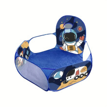 Tiefblaues sechseckiges Bällebad-Spielzelt mit Weltraum-Thema für Kinder, Spielhaus im Innen- und Außenbereich, Rollenspielhaus