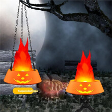 Pumpkin Flame Light Decoration Festival Simulated Pumpkin Lamp Ornaments for Home Yard Garden Indoor Outdoor Orange