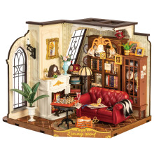 (Living Room) Robotime Rolife DIY Catherine's Wohnzimmer Puppenhaus mit Möbeln, Miniatur-Puppenhaus, Holzbausätze, Spielzeug für Kinder und