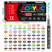 (72 Color) 72 farben Acryl Farbe Stifte Marker Set Pinsel Spitze Farbe Marker Für Rock Malerei Holz Leinwand Stein Weihnachten Geschenk DIY C