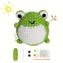 (Navy) Häkelset „Tierfamilie“ für Anfänger, Häkel-Starter-Sets, DIY-Häkelset für Anfänger, Häkel-Strickset