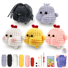 (MAROON) Häkelset „Tierfamilie“ für Anfänger, Häkel-Starter-Sets, DIY-Häkelset für Anfänger, Häkel-Strickset
