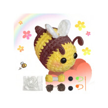 (Light Yellow) Häkelset „Tierfamilie“ für Anfänger, Häkel-Starter-Sets, DIY-Häkelset für Anfänger, Häkel-Strickset