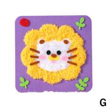 (G) Handgefertigtes Stickset aus weichem Garn mit Cartoon-Mustern, perfekt für DIY-Bastel- und Nähprojekte für Kinder