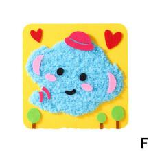 (F) Handgefertigtes Stickset aus weichem Garn mit Cartoon-Mustern, perfekt für DIY-Bastel- und Nähprojekte für Kinder