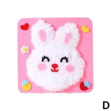 (D) Handgefertigtes Stickset aus weichem Garn mit Cartoon-Mustern, perfekt für DIY-Bastel- und Nähprojekte für Kinder