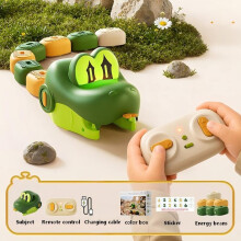 (Green) Magnetische fressende Schlange, ferngesteuertes Autospielzeug für Jungen, Dual-Player, Battle Greedy Bean,