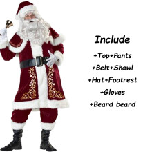 (Santa Claus, 6XL) Neues Deluxe Classic Mrs. Claus Weihnachtsmann-Kostüm für Weihnachtsfeier, Weihnachtsmann-Cosplay-Kleid,