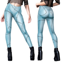 (leggings2, L) Halloween Anime Film Sally Cosplay Kleid Party Set Kostüm Weihnachten Frauen Schlank Overall Catsuit Zentai Bodysuit Gothic