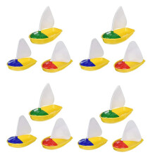 12Pcs Bath Boat Toy Plastic Sailboats Toys Bathtub Sailing Boat Toys for Kids (Multicolor Small+Middle+Large Size)