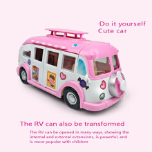 Car Kids Picnic Ice Cream RV Set DIY House Convertible Picnic Car Kids Toys Chair Stickers Suit Toys()