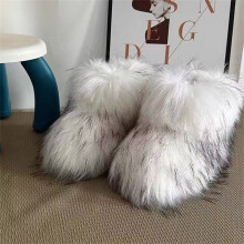 (4, 24) Kinder Winter Plüsch Pelz Stiefel Kunstpelz Kinder Booties ColorfuI Knöchel Kinder Schnee Stiefel Warme Slip-On Schuhe Hor Mädchen