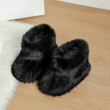 (2, 36) Kinder Winter Plüsch Pelz Stiefel Kunstpelz Kinder Booties ColorfuI Knöchel Kinder Schnee Stiefel Warme Slip-On Schuhe Hor Mädchen