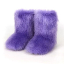 (3, 33) Kinder Winter Plüsch Pelz Stiefel Kunstpelz Kinder Booties ColorfuI Knöchel Kinder Schnee Stiefel Warme Slip-On Schuhe Hor Mädchen