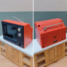 TV de Casa de Muñecas 1/12 con Puerto USB, Pantalla de 2.4 Pulgadas, 8GB de Memoria, Batería de 600mAh, TV LCD en Miniatura para Muebles de Casa