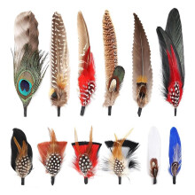 Chapéu com Penas Naturais 12PCS Penas Reais Coloridas para DIY Fedora, Cowboy, Festa de Natal, Oktoberfest, Chapéus Trilby
