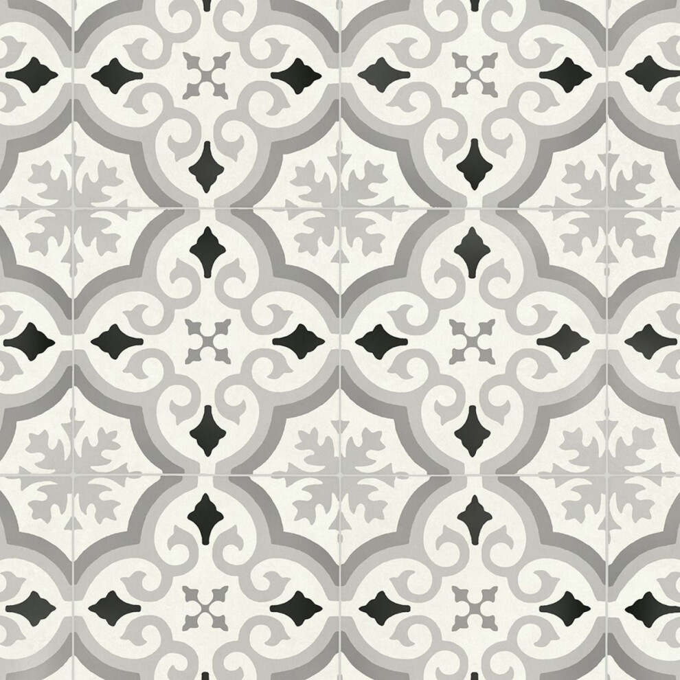 (5M(16'4") X 4M(13'1")-20Mâ², Pluto Grey Cream Vintage) Vintage Morrocon Effect Vinyl Flooring For Livingroom, Kitchen,Thick Vinyl Sheet 9501188671729