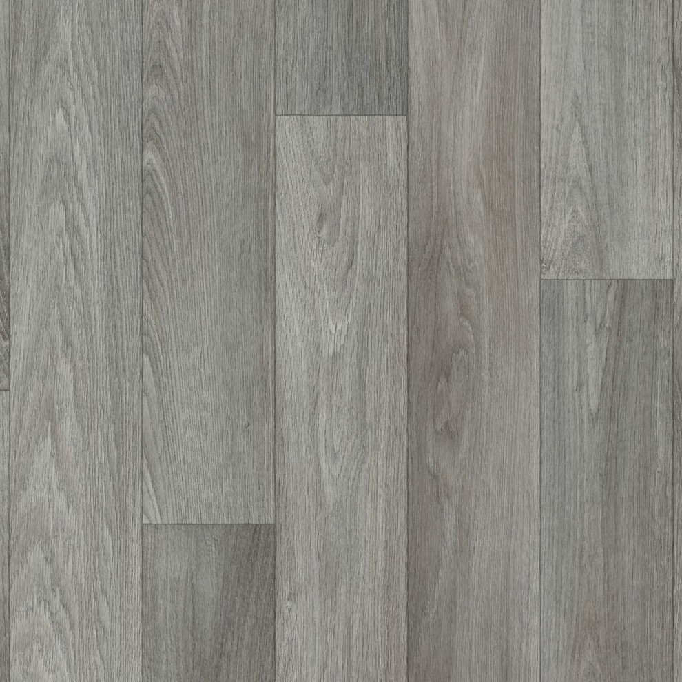 (6M(19'8") X 3M(9'9")-18Mâ², Dark Grey Narrow Plank 666) Slip Resistant Wood Effect Lino Vinyl Flooring For Home Kitchen Bedroom Bathroom 9505847156619