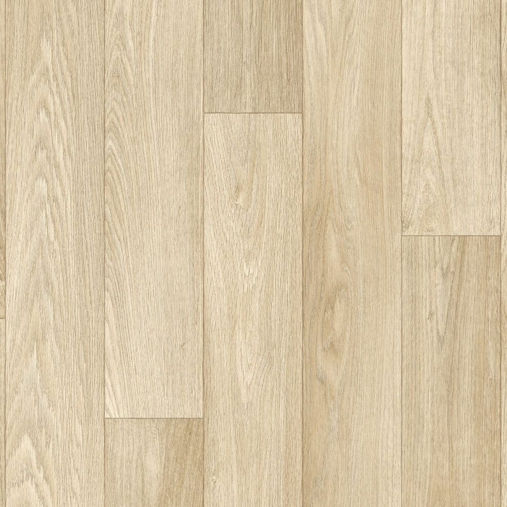 (4M(13'1") X 4M(13'1")-16Mâ², Light Beige Narrow Plank 666) Slip Resistant Wood Effect Lino Vinyl Flooring For Home Kitchen Bedroom Bathroom 9507479851566