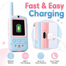 2 Pièce Talkies-Walkies Vidéo pour Enfants, Talkies-Walkies Vidéo, Talkies-Walkies Longue Portée avec 4 Effets Vocaux, Jouet D'Appel Vidéo