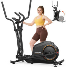Faltbarer Ellipsentrainer FED FITNESS – Magnetwiderstand 16 Stufen, Schwungrad 8 kg, LCD-Display – Belastung 180 kg