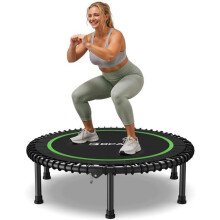 Trampolin - FED FITNESS - Erwachsene 204kg - 102cm - elastisch - faltbar/stabil/geräuschlos drinnen/garten - ohne Griff