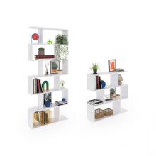 Pack estantería de diseño modular en blanco brillo Zoe