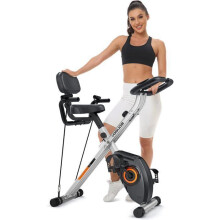 Faltbares Heimtrainer FED FITNESS – Magnetwiderstand 8 Stufen – Rückenlehne, elastische Bänder und LCD-Display – MAX 150kg