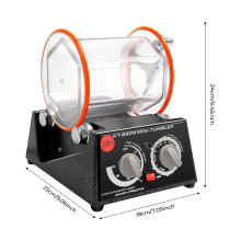 (60W) 60W Jewelry Polishing Machine Rock Tumbler 3000RPM 5 Speed 0-60min Timer Clear Barrel for Gold Silver Copper Coins