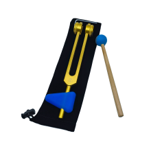 136.1 OM136.1 Aluminum Alloy Tuning Fork with Hammers for Healing Chakra, Sound Therapy, Reliever Stress,Gold