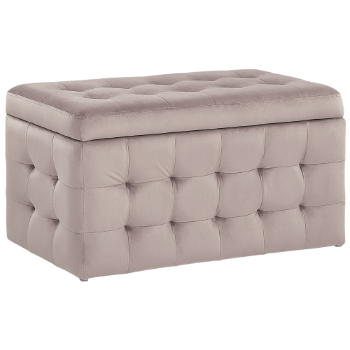 Beliani Storage Ottoman MICHIGAN Velvet Pink