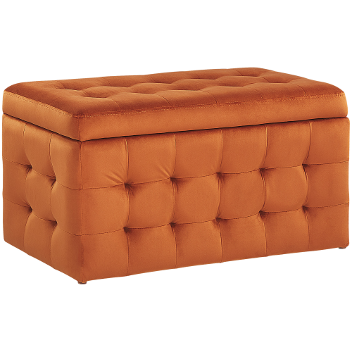 Beliani Storage Ottoman MICHIGAN Velvet Orange