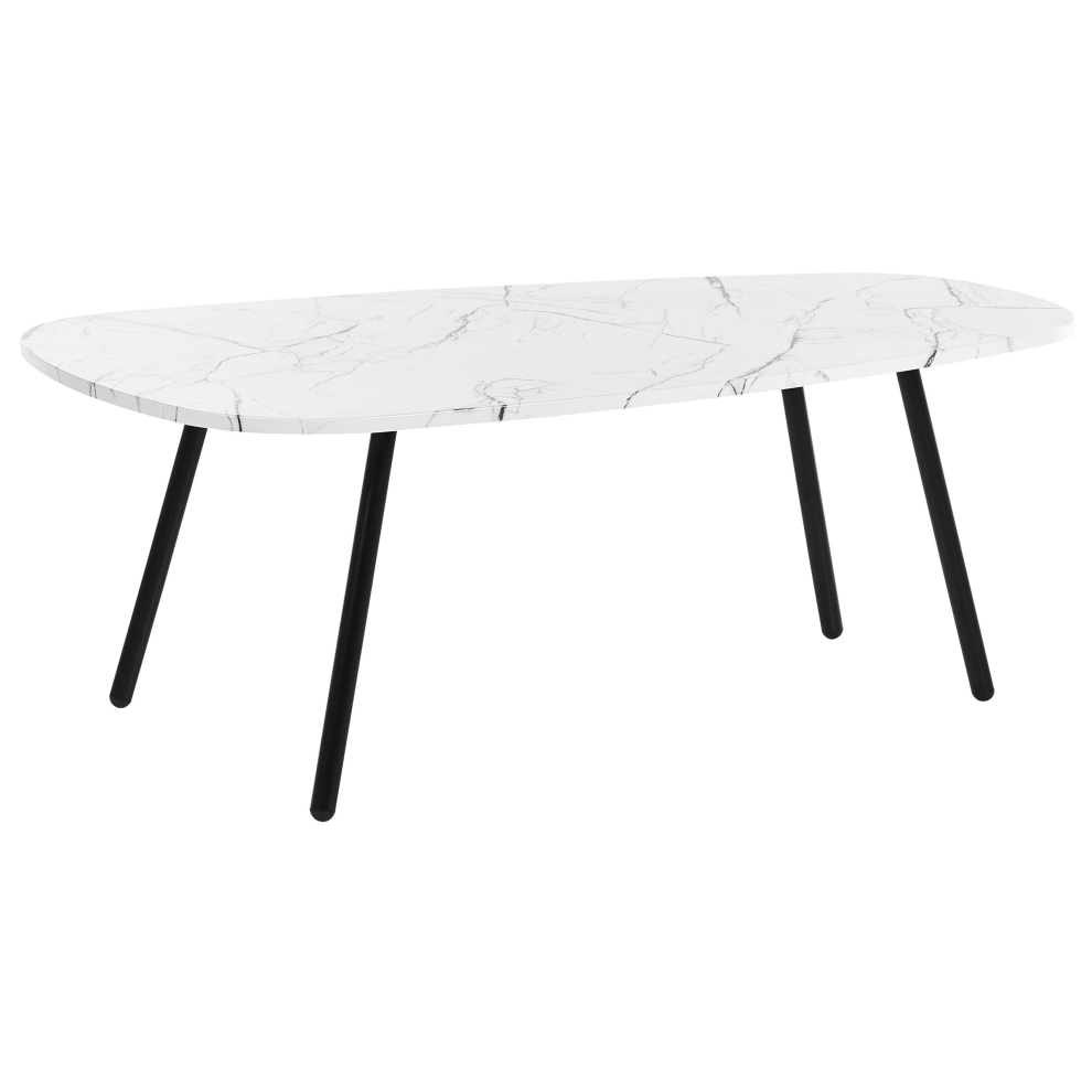 Beliani Coffee Table Biddle White Marble