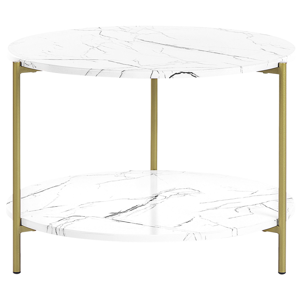 Beliani Coffee Table Reva White Marble