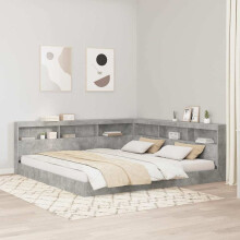 vidaXL Storage Headboard Concrete Grey 200 cm Engineered Wood