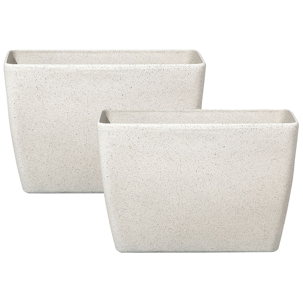 Beliani Set Of 2 Plant Pots Baris 60 Cm Beige
