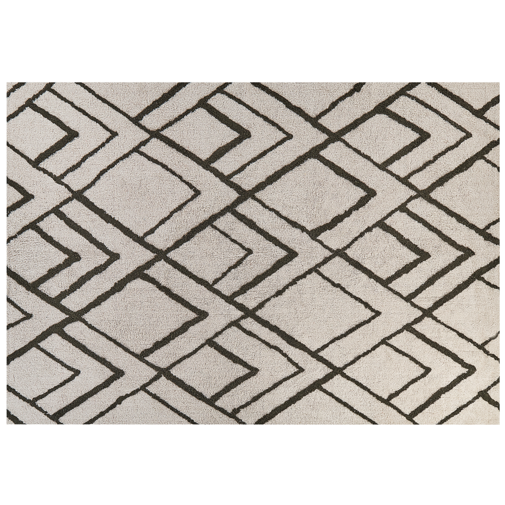 Beliani Rug Yesilkoy Dark Green 160 X 230 Cm Cotton