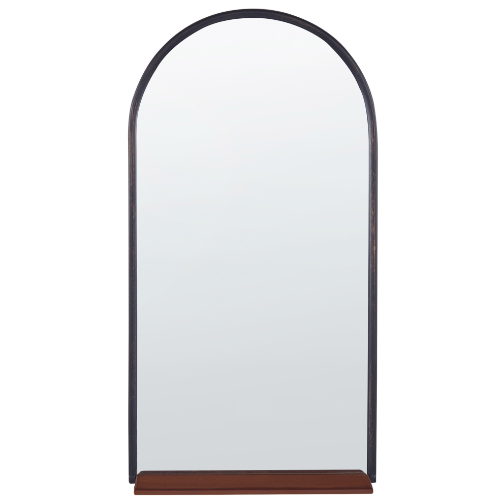 Beliani Wall Mirror With Shelf Domme 40 Cm 67 Cm Metal Black