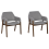 Beliani Set of 2 Dining Chairs ALBION Fabric Grey 1