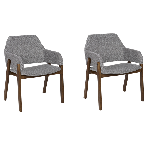 Beliani Set of 2 Dining Chairs ALBION Fabric Grey