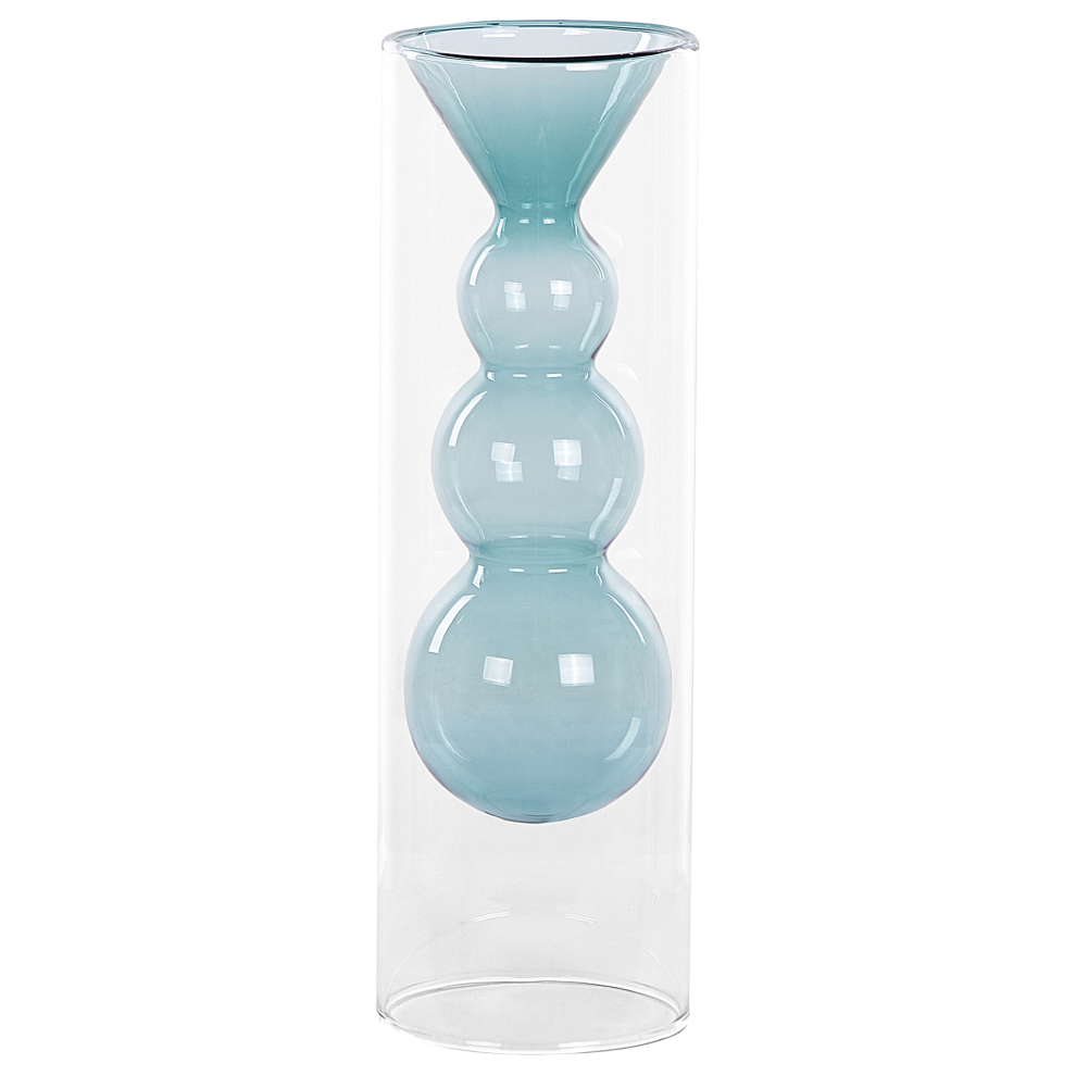 Photos - Vase Beliani Flower  KALOCHI Glass 27 cm Turquoise 